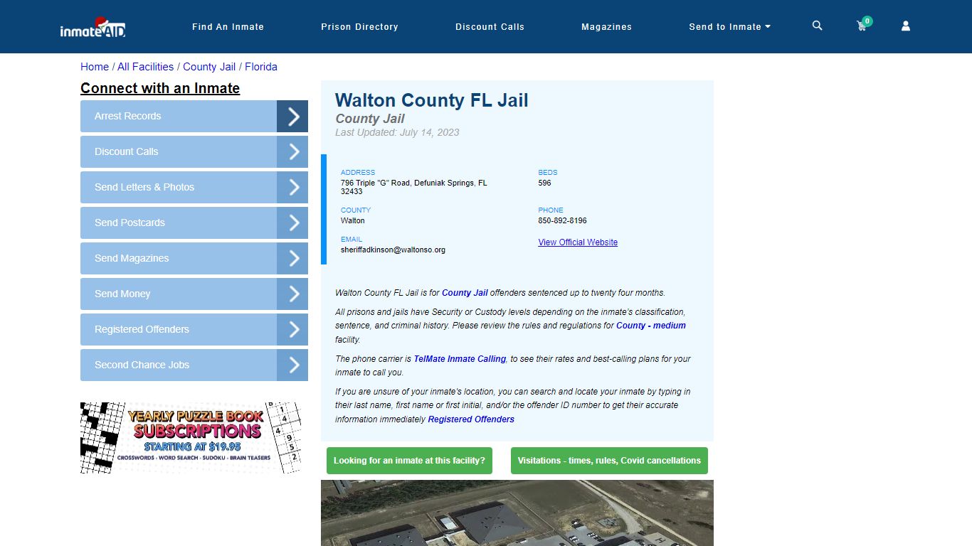 Walton County FL Jail - Inmate Locator - Defuniak Springs, FL